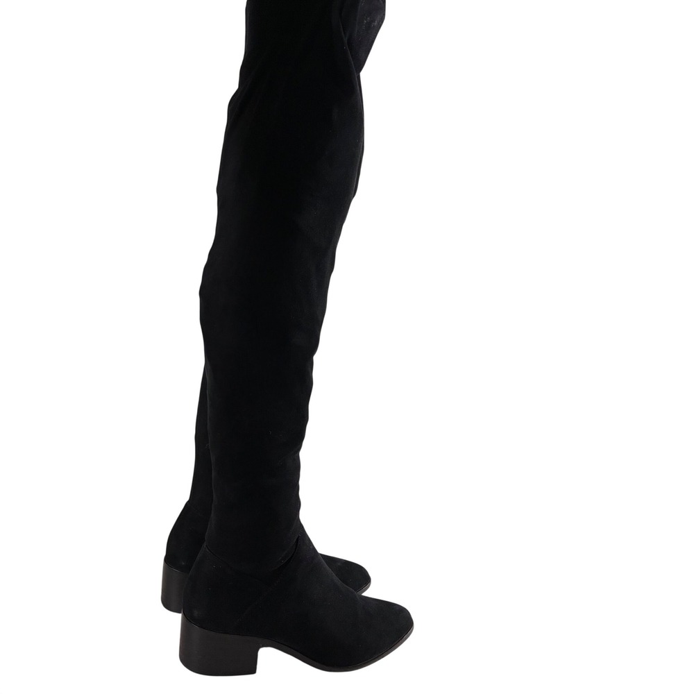 Steve Madden Womens Black Faux Suede Over The Knee Low Block Heel Boots Size 8.5 - Picture 2 of 7
